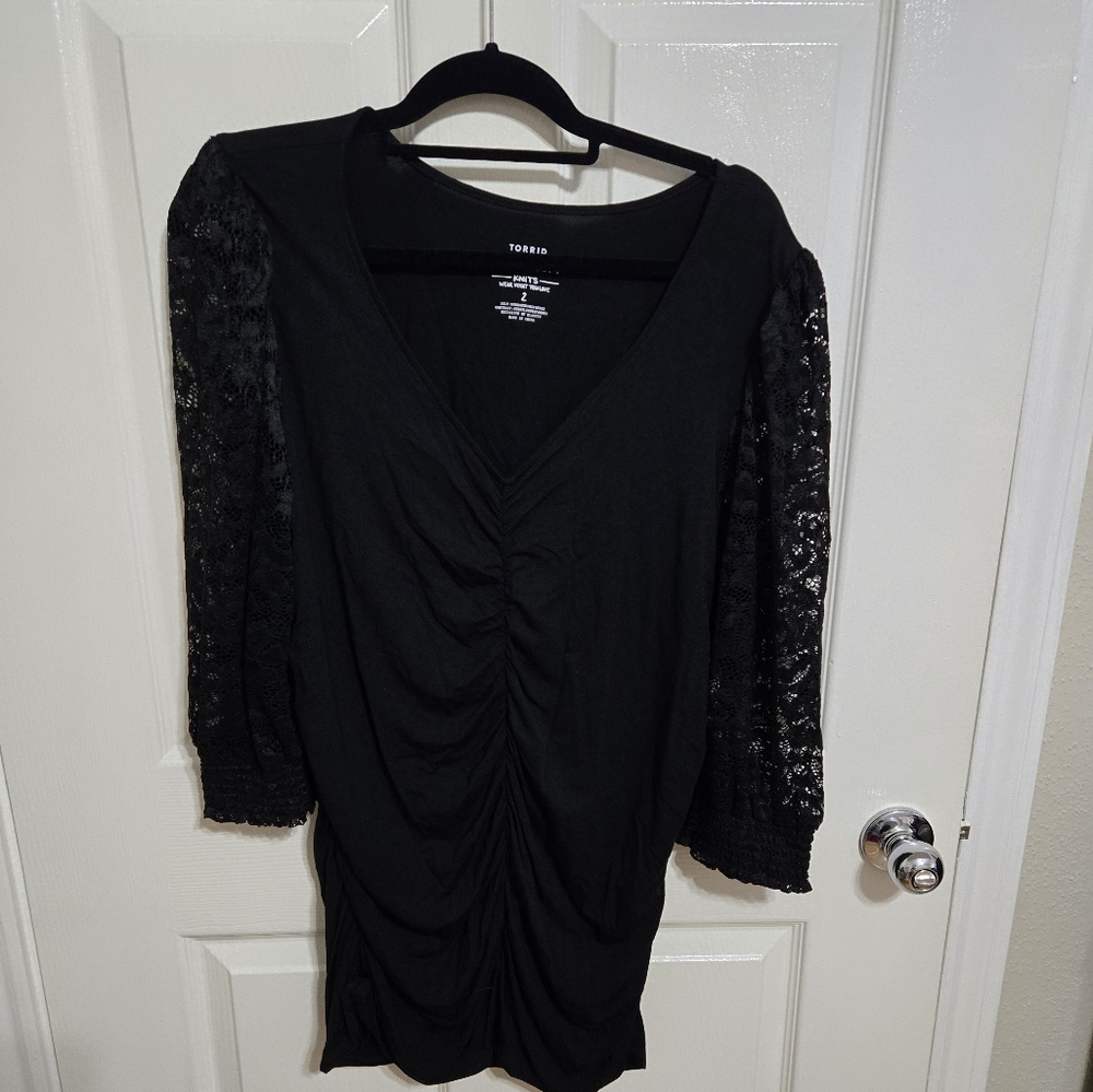 Torrid lace super soft knit top